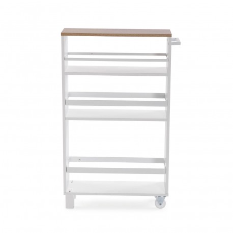 WHITE 3-SHELF WHEELED TROLLEY
