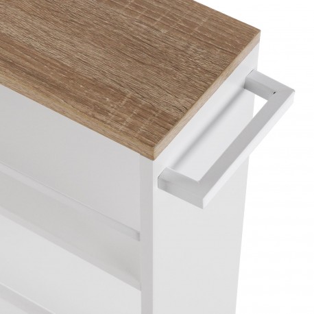 WHITE 3-SHELF WHEELED TROLLEY