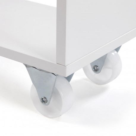 WHITE 3-SHELF WHEELED TROLLEY