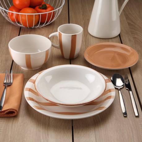 18-PIECE LIGIA OCHRE DINNER SET