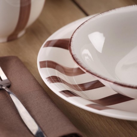 18-PIECE LIGIA BROWN DINNER SET