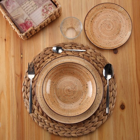 18-PIECE LUA OCHRE DINNER SET