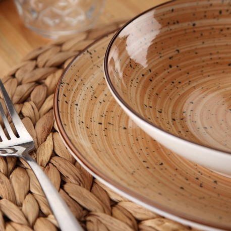 18-PIECE LUA OCHRE DINNER SET