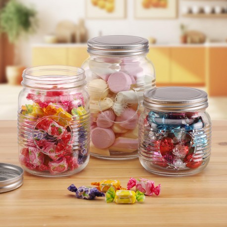 GLASS JAR WITH LID, BEE DESIGN, 1500ML