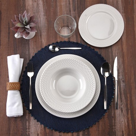 ROUND BLUE PLACEMAT