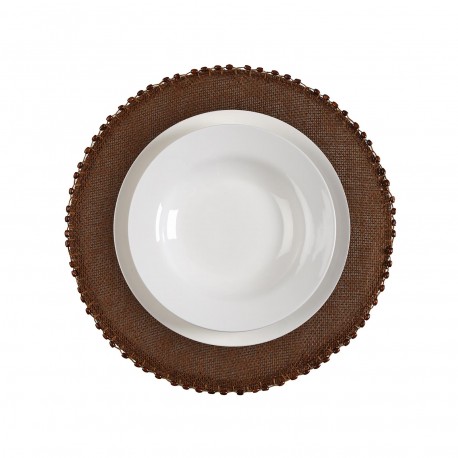 ROUND BROWN PLACEMAT