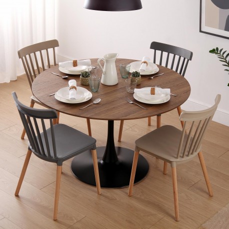 NATURAL LIA TABLE 120 CM BLACK BASE
