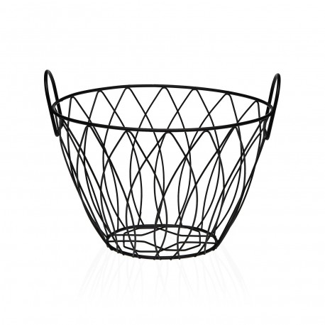 TALL BLACK OVAL FRUIT BASKET