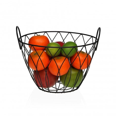 TALL BLACK OVAL FRUIT BASKET