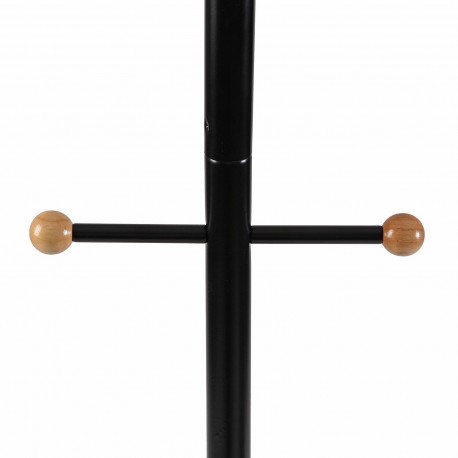 BLACK COAT STAND WITH WOOD TIPS