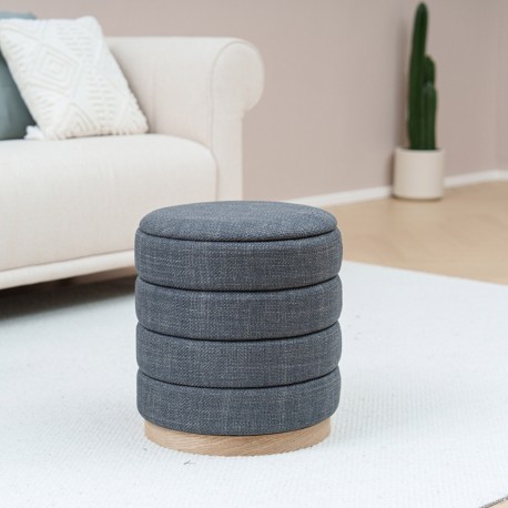 GREY PUFF WITH STORAGE