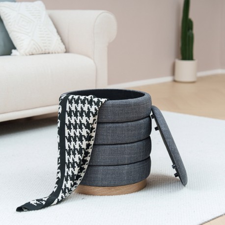 GREY PUFF WITH STORAGE