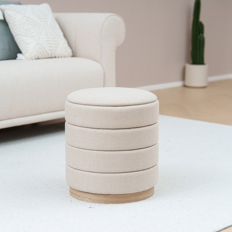 BEIGE PUFF WITH STORAGE