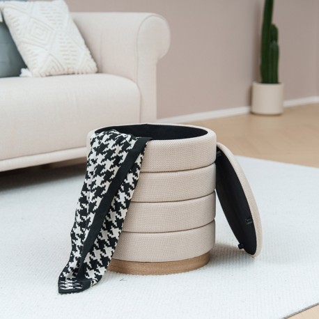 BEIGE PUFF WITH STORAGE