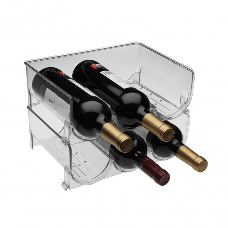 STACKABLE WINE RACK FOR THREE BOTTLES