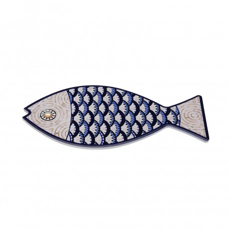 GREY/BLUE FISH SHAPED TRIVET