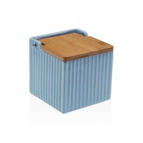 BLUE STRIPED SQUARE SALT BOWL