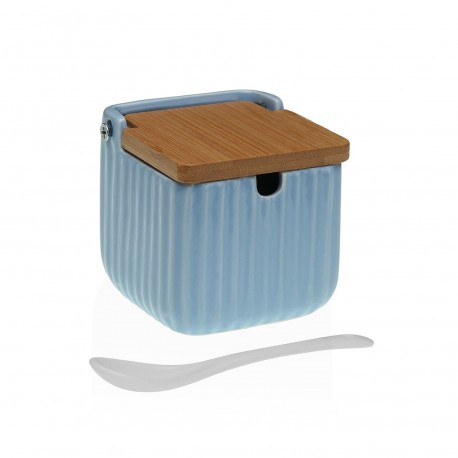 BLUE STRIPED SUGAR BOWL