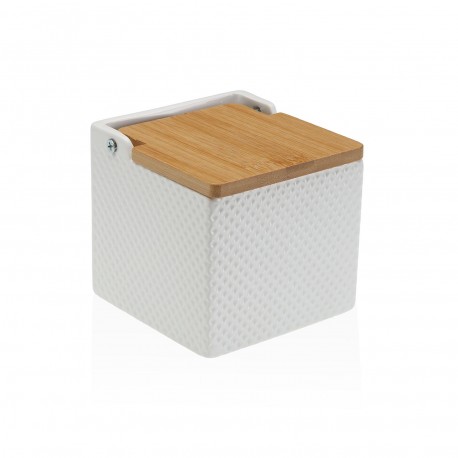 WHITE HONEYCOMB SALT BOWL