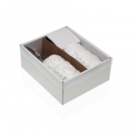 2 PCS BATHROOM SET WHITE LEAVES