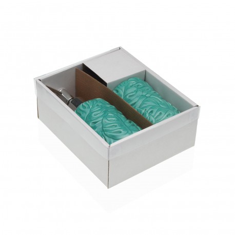 2 PCS BATHROOM SET GREEN LEAVES
