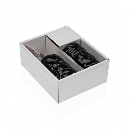 2 PCS BATHROOM SET BLACK LEAVES