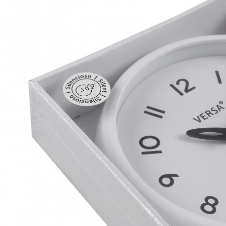 WHITE WALL CLOCK WHITE FRAME 24.4CM