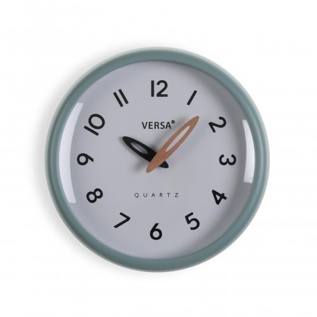 WHITE WALL CLOCK GREEN FRAME 24.4CM