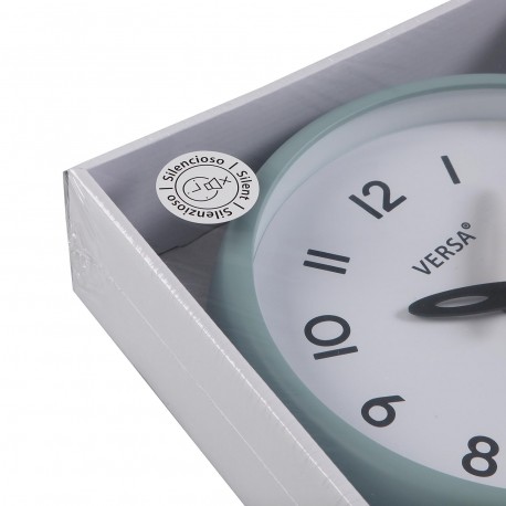 WHITE WALL CLOCK GREEN FRAME 24.4CM