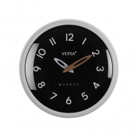 BLACK WALL CLOCK WHITE FRAME 24.4CM