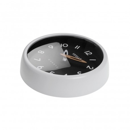 BLACK WALL CLOCK WHITE FRAME 24.4CM