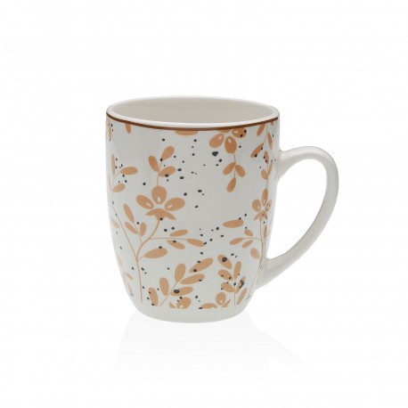 BEIGE FLOWER MUG