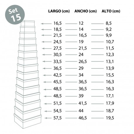 SET OF 15 RAMO BOXES