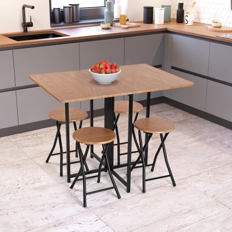 FOLDING TABLE AND 4 CHAIRS SET