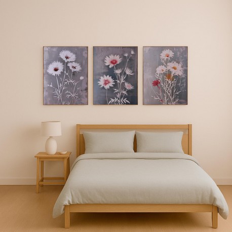 ASSORTMENT OF 3 FLOWER PICTURES 40 X 60
