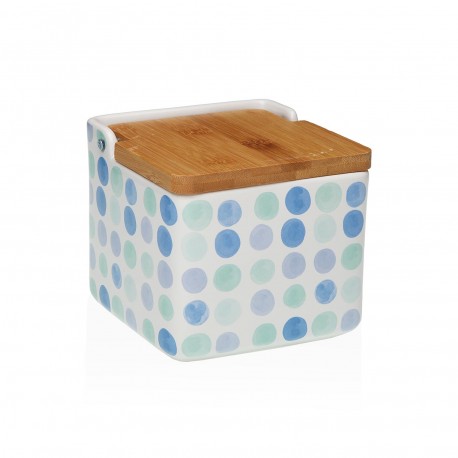 BUBBLE BAMBOO LID SALT BOWL