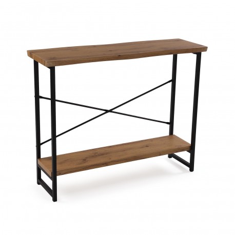 WOOD AND METAL CONSOLE TABLE