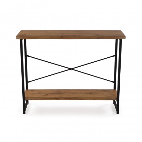 WOOD AND METAL CONSOLE TABLE