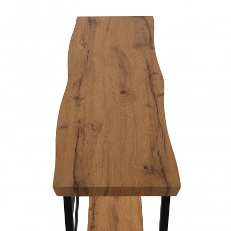 WOOD AND METAL CONSOLE TABLE