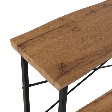 WOOD AND METAL CONSOLE TABLE