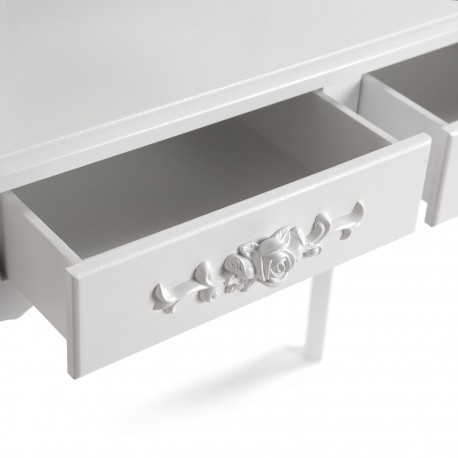 WHITE VANITY WITH STOOL & CHARM LED LIGHTS