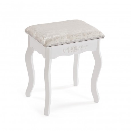 WHITE VANITY WITH STOOL & CHARM LED LIGHTS