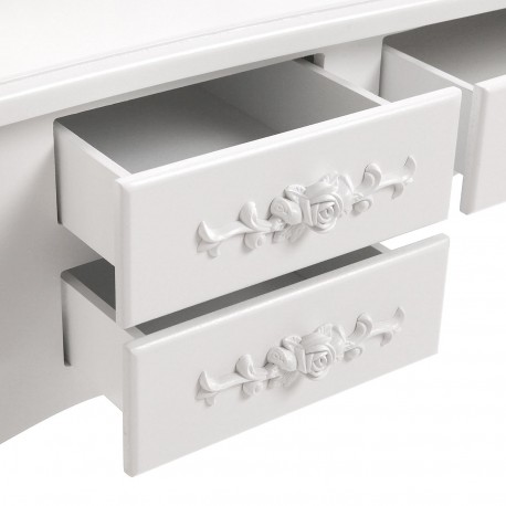 WHITE VANITY WITH STOOL & GLOW LED LIGHTS
