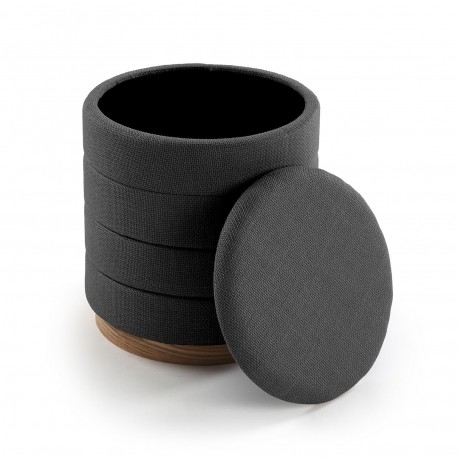 GREY PUFF WITH STORAGE