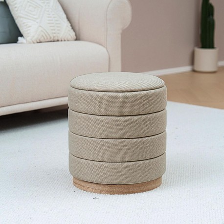 BEIGE PUFF WITH STORAGE