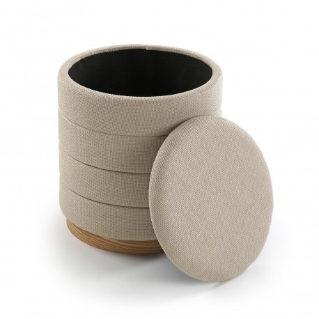 BEIGE PUFF WITH STORAGE