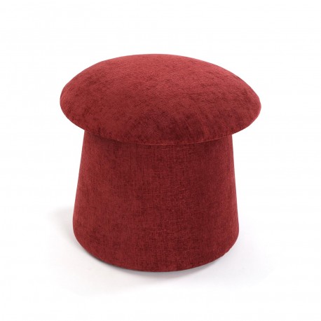 RED PUFF WITH STORAGE