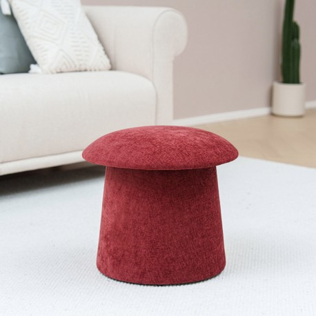 RED PUFF WITH STORAGE