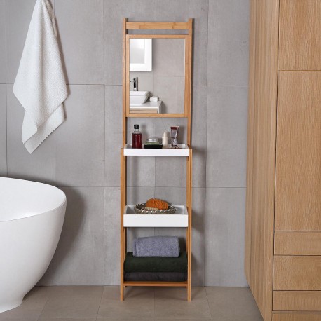 BAMBOO SHELF WITH MIRROR