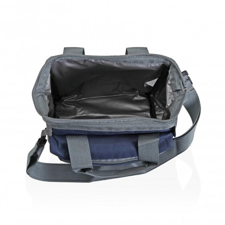 GREY AND BLUE 7L INSULATED LUNCH BOX